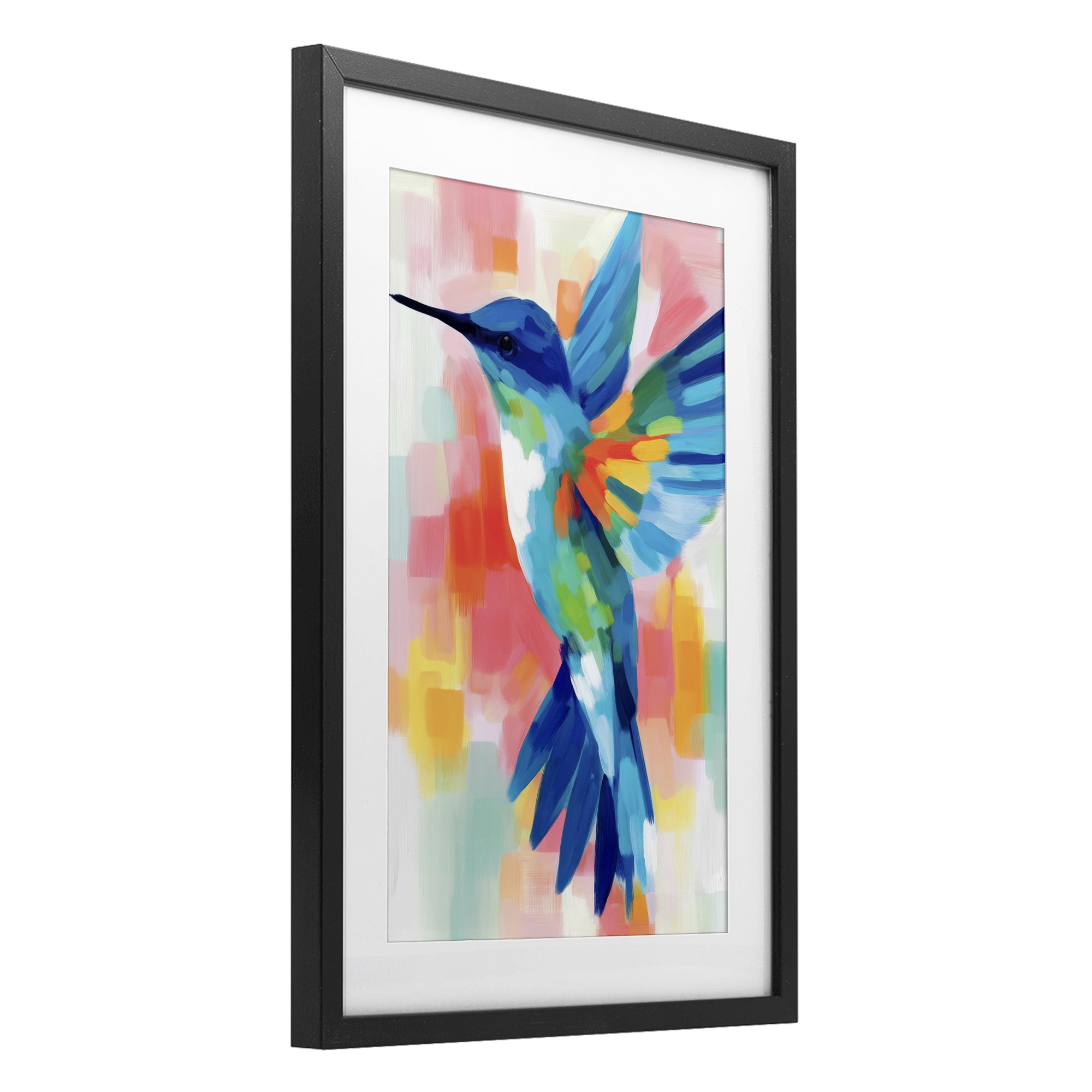 Stupell Industries Blue Hummingbird in Flight Black Framed Print Under Glass, design by Chromatic Storm Studio