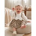 thumbnail image 6 of RUINIXCW Baby Girl Fall Bodysuit Long Sleeve Leopard Print Romper Dress and Headband, 6 of 8