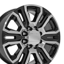 OE Wheels CV70 20 Inch Rims Fit Sierra 2500/3500 Denali Style 8x180 20x8.5 Gloss Black Machined - Hollander 5957 (Set of 4)