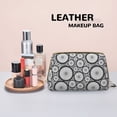 thumbnail image 4 of Bike wheel Pattern Vintage Makeup Bag, Large Capacity Travel Cosmetic Bag for Women Girls- Travel Toiletry Bag Leather Portable Waterproof Makeup Case Organizer with Handle, 4 of 4