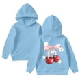 thumbnail image 2 of Jamsmile Toddler Girls Tshirts Long Sleeve Cherry Print Hooded Sweatshirts Loose Pullovers Casual Tops Child Girls Tracksuits, 2 of 4