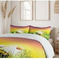 thumbnail image 6 of Ambesonne Celebration Duvet Cover Set, Balloons Hat Gold, Queen, Green Purple and Yellow, 6 of 6
