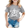 thumbnail image 1 of Chemises Filles Garçon Fille Mode Décontractée Imprimé Col Rond Manches Courtes T-Shirt Hauts Filles, T-Shirts Gris 12 Ans-13 Ans, 1 of 3
