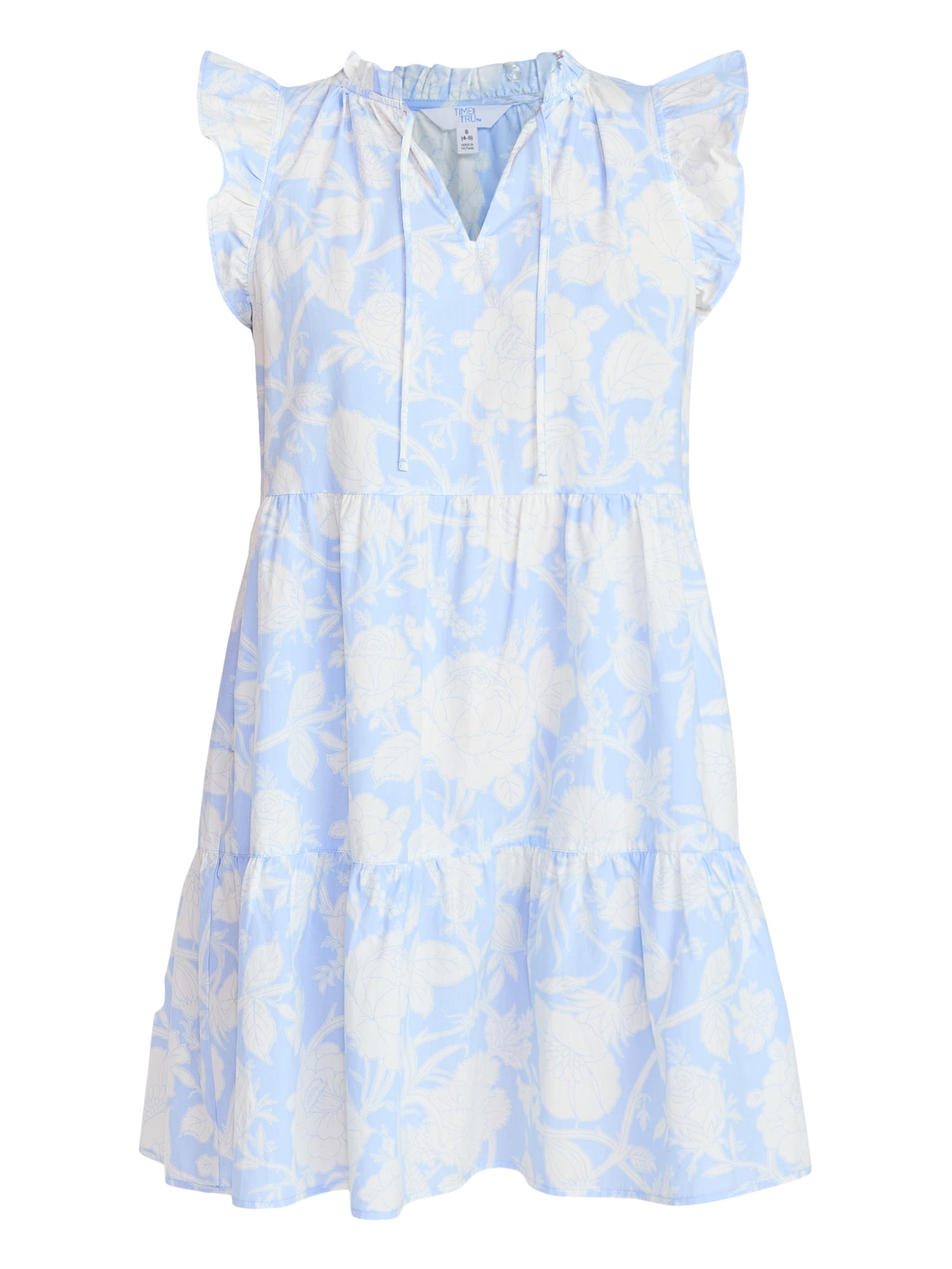 Time and Tru Women’s and Women’s Plus Flutter Sleeve Mini Dress, Sizes XS-4X