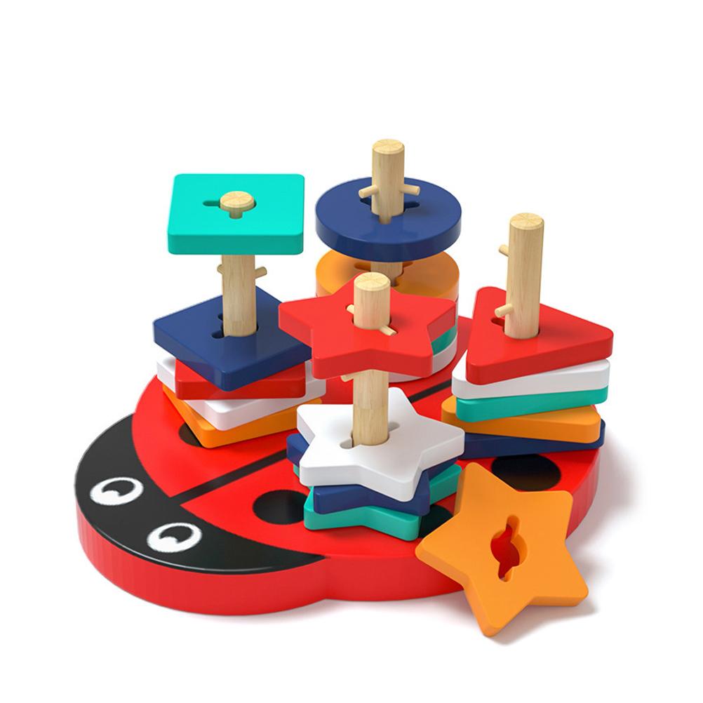 DTOWER Wooden Sorting and Stacking Toys Recognition Shape Sorter Toys