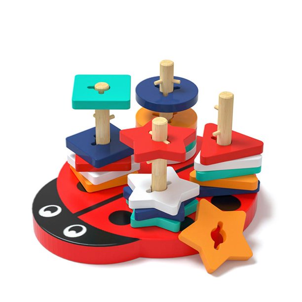 DTOWER Wooden Sorting and Stacking Toys Recognition Shape Sorter Toys