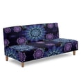 thumbnail image 3 of SCRAWLGOD Boho Mandala Marble Print Armless Futon Cover Washable Anti Scratch Furniture Protector Sofa Slipcover with Elastic Bottom Anti Slip Sofa Bed Covers for Dogs, 3 of 9