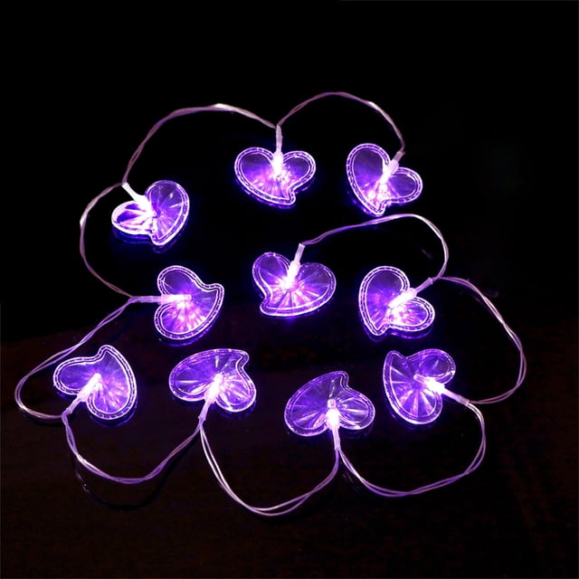 Fiudx Guirnalda de Luces Coloridas En Forma de Corazón, Decoración Romántica para Interiores y Exteriores, Funciona con Pilas, Ideal para San Valentín, Acción de Gracias, Día de La Madre, 165 Cm de L