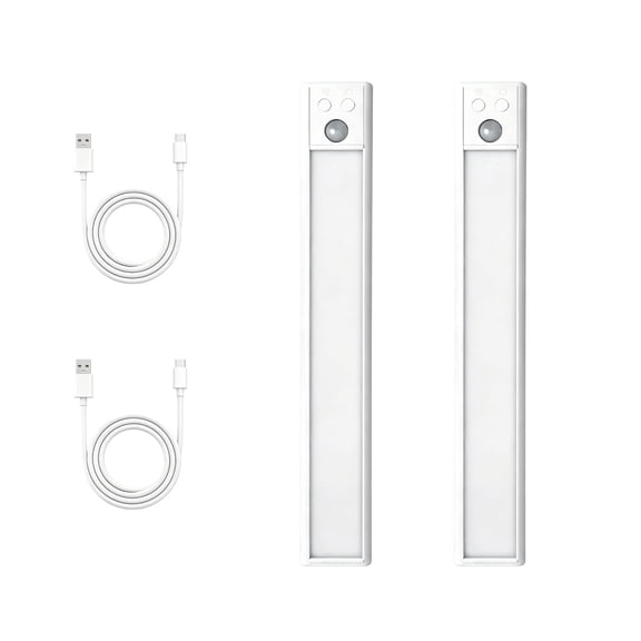 DAYBETTER 48 LED Under Cabinet Lighting, Usb Rechargeable Wireless Closet Light, Motion Sensor & Magnetic Strip for Wardrobe & Kitchen, 2 Pack