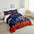 thumbnail image 4 of Erosebridal Football Comforter Set,American Football Bedding Set King,Football Helmet Bed Sets,Sports Football Fans Down Comforter with 2 Pillowcases(Chicago), 4 of 6