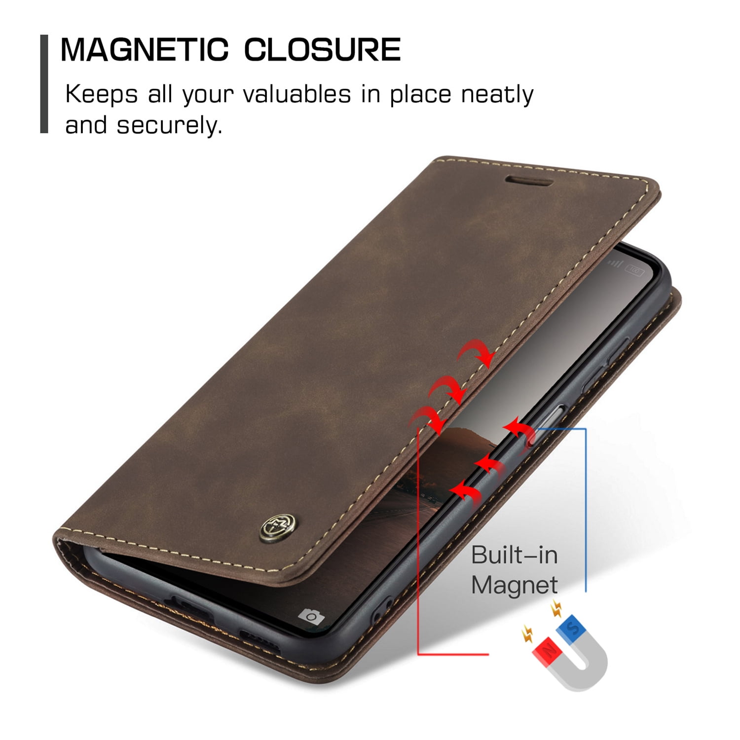 ETFAST Leather Wallet With Card Holder Zipper Phone Case For Xiaomi Poco X5 Pro High Quality Leather Phone Case