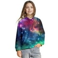 thumbnail image 3 of SOFTCCLO Girls Hoodies Space Galaxy Print Loose Pullover Hoodie Top Casual Comfort Hoodies for Girls Size 3-4Y, 3 of 8