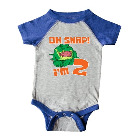 

Inktastic Oh Snap! I m 2 Cute Green Alligator Gift Baby Boy or Baby Girl Bodysuit