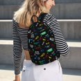 thumbnail image 5 of Disketp Gamepads print Canvas Backpack Lightweight Travel Daypack Student Rucksack Laptop Backpack-, 5 of 5