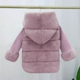 thumbnail image 4 of TEAJOPSUU Girls Faux Fur Coat with Hood Fluffy Zip Up Fleece Jackets Long Sleeve Hooded Coat Winter Warm Furry Jackets Shaggy Parka Outerwear C-Watermelon Red, 4 of 4