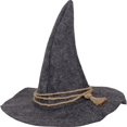 thumbnail image 4 of Halloween Hat 11.02x14.57in, Wizard Hat for Cosplay and Fancy Dress Party, Magical Style Hat with Rope Wrap Detail (Grey), 4 of 4