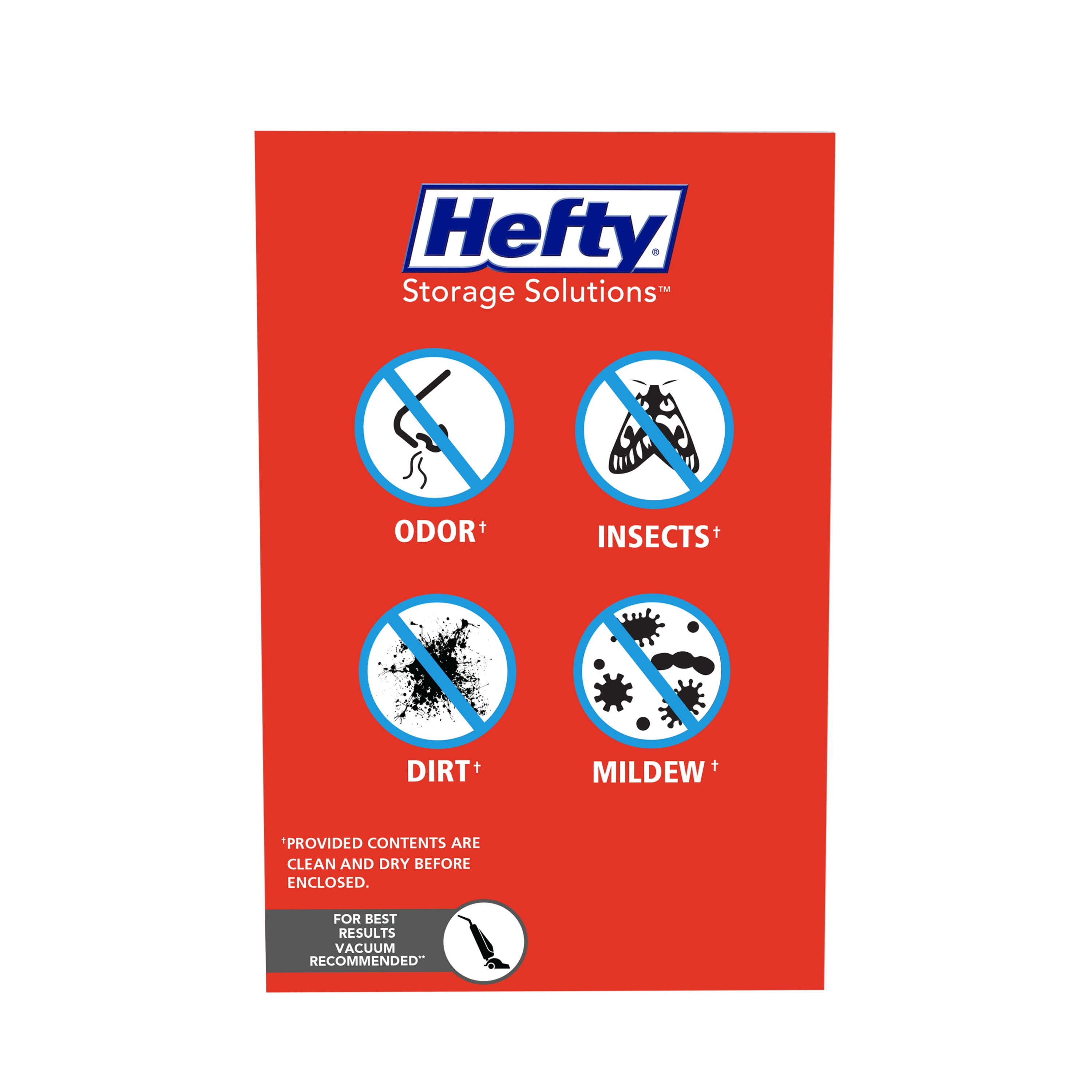 Hefty Shrink Pak 1 Med, 4 Lrg, & 3XL Vacuum Compression Storage Bags, 2 Boxes, 16 Bags