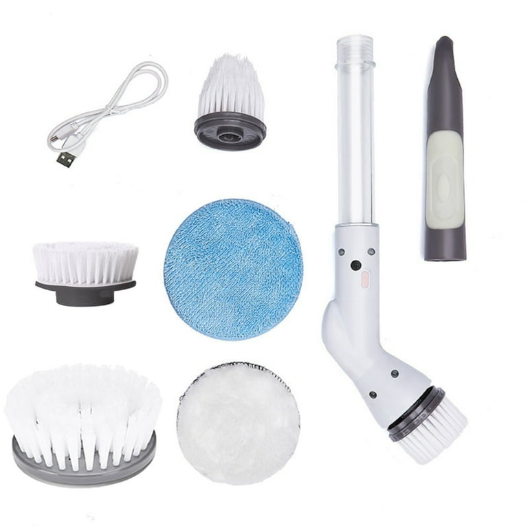 Vikakiooze 360 Electric Spin Scrubber Cordless Power Cleaning Brush 6 Scrub  Brush Heads 1 Adapter Adjust Handle 360 Electric Cordless Clean Promotion