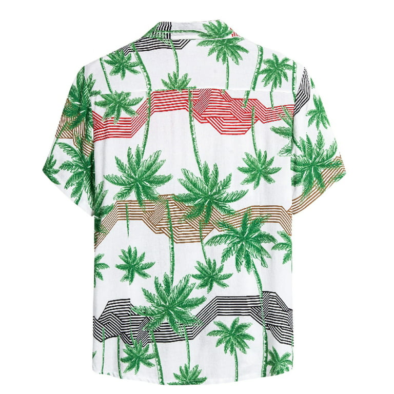 VBXOAE Men's Hawaiian Floral Shirts Button Down Tropical Holiday Beach  Shirts Short Sleeve Summer Beach Dress Shirts 