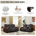 thumbnail image 5 of Bonzy Home Electric Power Recliner Chairs Sofa Set Theater Seating with Console Living Room Furniture Set, Cup Holders, Hidden Arm Storage, USB Ports Brown, 5 of 8