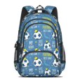 thumbnail image 2 of Football and Crown Blue Pattern Backpack for School, Cute School Bag with Adjustable Shoulder Straps and Padded Back, 16.9"x12.6"x5.9", 2 of 5