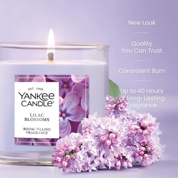 Yankee Candle Small Tumbler Scented Single Wick Jar Candle, Lilac Blossoms, 4.3 oz (Pack of 2)