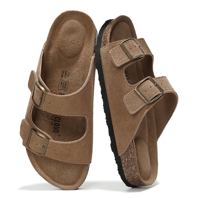 Sandalias de cuero genuino Venita Chestnut para mujer de Project Cloud