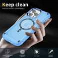 thumbnail image 4 of Jiahe Cover for iPhone 14 Pro Max, Compatible with MagSafe Case,Slim Shockproof Lightweight Soft TPU Bumper Metal Button Matte Clear Hard PC Back Cover, blue, 4 of 7