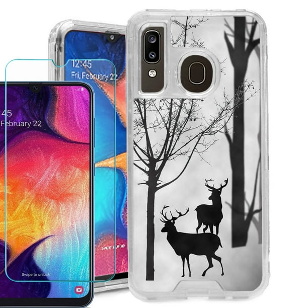 For Samsung Galaxy A20 / A50 Phone Case , 3-Layer Hybrid Bumper Protective Case with Tempered