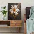thumbnail image 5 of Textured White and Gold Flower Canvas Print, Suitable for Living Room, Bedroom, Dining Room, Office, Hotel, Entryway, 5 of 8
