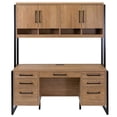 thumbnail image 7 of Contemporary Wood Laminate Hutch With Wood Doors Fully Assembled Light Brown, 7 of 7
