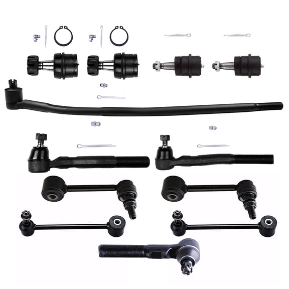ECCPP - 12PC Upper Lower Ball Joint Tie Rod End Outer Upper Tie Rod End Sway Bar End Link - Compatible with 2018 for Jeep Wrangler JK 2007-2017 for Jeep Wrangler Suspension Kit