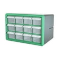 thumbnail image 1 of Gabinete de almacenamiento de componentes con 12 cajones y divisores, caja de herramientas multiusos Verde, 1 of 8