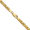 thumbnail image 4 of Collier Chaîne à Maillons Byzantins en Or Jaune 14k 24 Pouces 4 mm Pendentif Breloque, 4 of 9