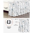 thumbnail image 3 of Spring Floral Wrap Around Bed Skirts for King Bed 18" Drop, Bed Skirt with Adjustable Elastic Belt Dust Ruffle Bed Valance for Bedroom Hotel Luxury Vintage Botanical Watercolor Bed Frame Cover, 3 of 7