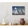 thumbnail image 3 of wall26 Canvas Print Wall Art Night Sky with Moon Overlooking Snowy Mountain Nature Wilderness Wood Panels Modern Art Rustic Scenic Colorful Multicolor for Living Room, Bedroom, Office - 32"x48&q, 3 of 5