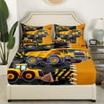 thumbnail image 3 of Erosebridal Construction Truck Sheet Set Twin, Yellow Tractor Bedding Sets Twin Size, Cartoon Car Decor 3pcs, 3 of 7
