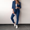 thumbnail image 3 of Lounge Sets for Women Casual Solid Color Half Sleeve Suit Jacket with Tapered Trouser Suit Slim 2 Piece Dressy Suit, 3 of 6
