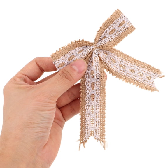 Homoyoyo Rustic Jute Bow Decorations for Christmas Wreaths and Indoor Holiday Decor, 12 Pieces Set