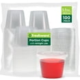 thumbnail image 1 of Vasos de plástico para porciones Freshware de 5.5 onzas con tapas, 100 juegos, 1 of 4