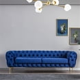 thumbnail image 2 of Jordyn Mid Century Luxury Chesterfield Velvet Living Room Couch in Navy Blue, 2 of 7