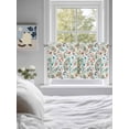 thumbnail image 3 of Boho Flower 2 Panel Kitchen Curtains for Small Windows, Spring Watercolor Paisley Floral Leaf Plant Bathroom Tier Curtain, Short Window Treatment for Bedroom/Living Room 55"x36", 3 of 6