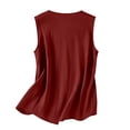 thumbnail image 3 of Cotton Linen Tank Tops for Women Loose Fit Scoop Neck Sleeveless Mexican Floral Embroidered Shirts Summer Beach Tops Red XL, 3 of 4