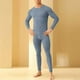 thumbnail image 1 of Conjuntos de ropa interior térmica para hombre, ropa holgada de color liso para el hogar, pantalones con bolsillos, top de manga larga con cuello redondo, conjuntos de pijama, pantalones superiores de, 1 of 4