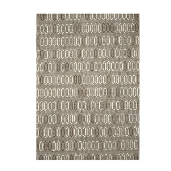 EORC Brown Handmade Wool & Viscose Transitional Raga Rug, 8' x 10'