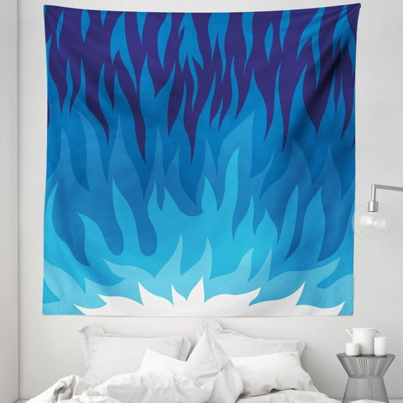 Trippy Tapestry, Abstract Gas Background Exploding Motion Energy Modern Printed Illustration, Fabric Wall Hanging Decor for Bedroom Living Room Dorm, 5 Sizes, Violet Blue, by Ambesonne