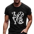 thumbnail image 4 of GZWYHT Mens T-Shirts,Mens Graphic T-Shirts Men's Summer Baseball Letter Printed Round Neck Short Sleeved T Shirt Tshirts Shirts,Men Clothing Black L, 4 of 4