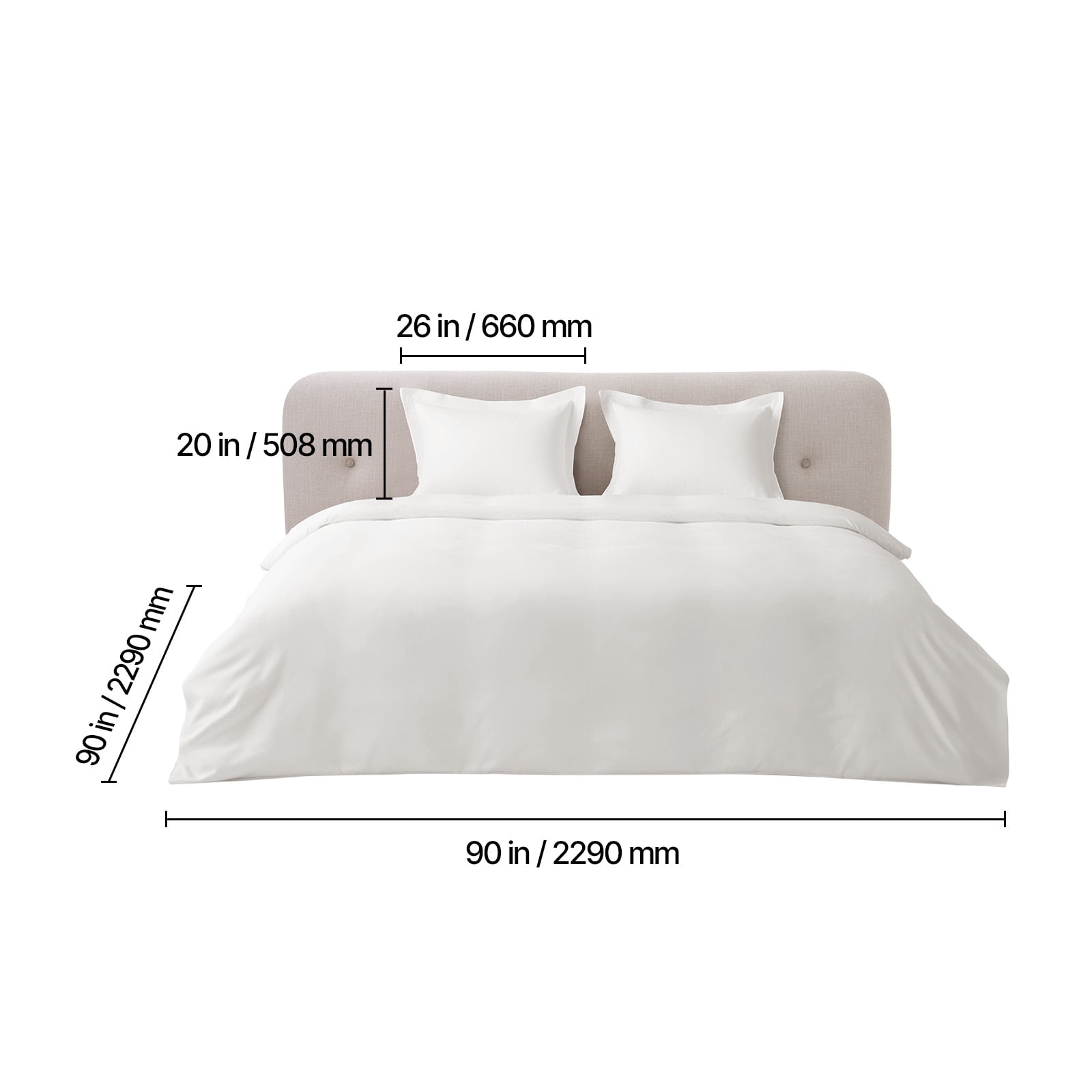 VEVOR Queen Duvet Cover Set, 100% Cotton, 3 Pieces Bedding Set Queen Size with 1 Duvet Cover 90 x 90 in and 2 Pillow Shams 20 x 26 in, Soft Breathable, Double Zipper Closure, for Home Bedding, White