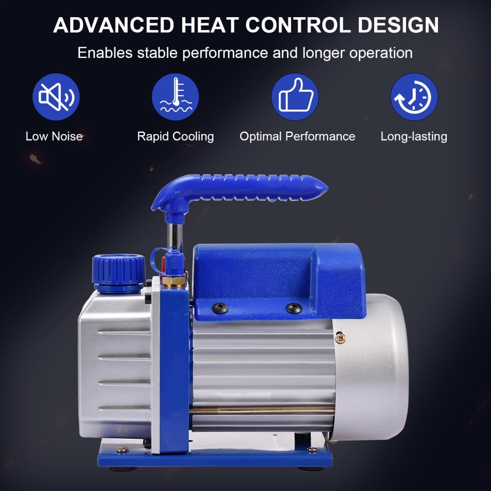 Industrial Blue 4CFM Vacuum Pump 110V | 1/4" Flare Port | HVAC/R Maintenance Tool