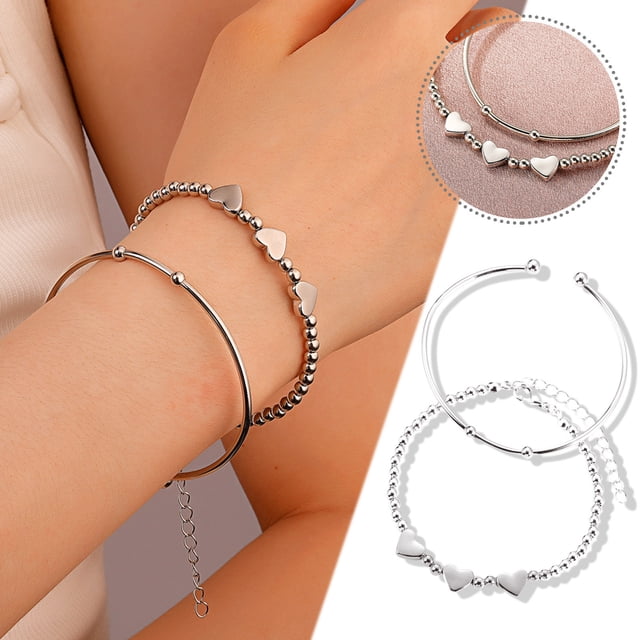 Pulsera de moda onlyliua para Mujer Forma de corazón creativa minimalista abierta